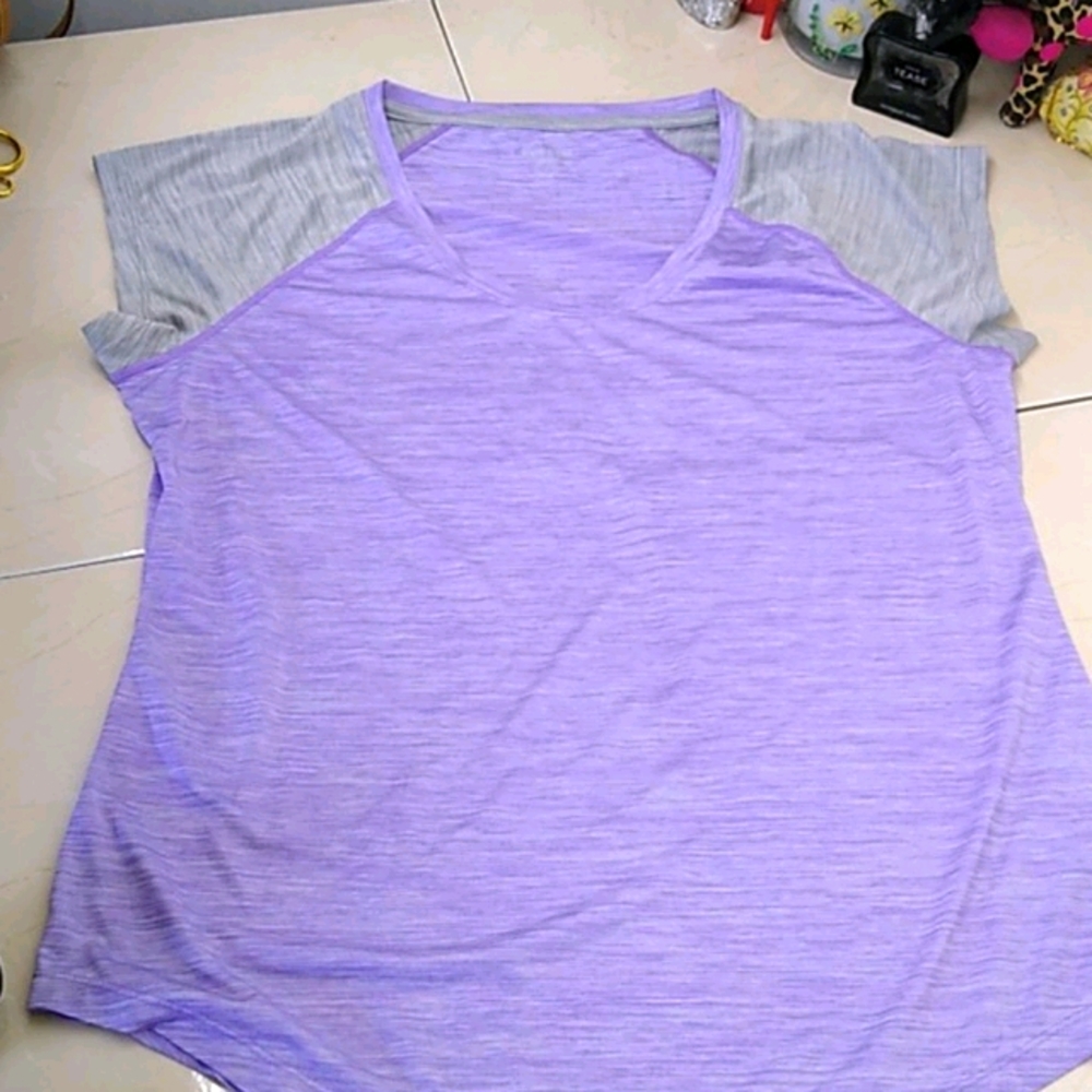 Reebok Purple & Gray Sleeveless Athletic Top
